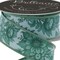 Brilliance 1.5" Chinoiserie Florals Wired Ribbon 30' - Sage Green - For Flower Pattern Bows, Wreaths, Gift Wrap, Crafts and Decorations